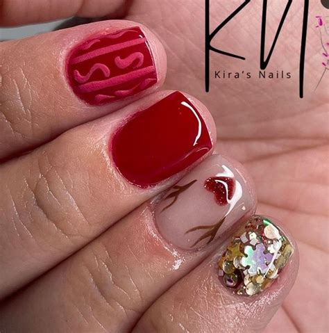 Pin By Camila Abigail On Uñas Navideñas Short Square Acrylic Nails