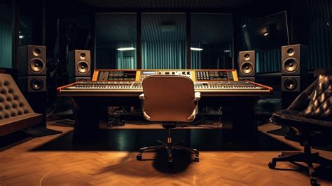 Premium AI Image | a recording studio with a soundboard and sound board.