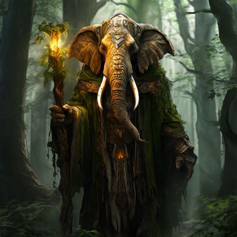 Elephant druid standing upright by Tw1nl1t3 “iNSid3” - Playground