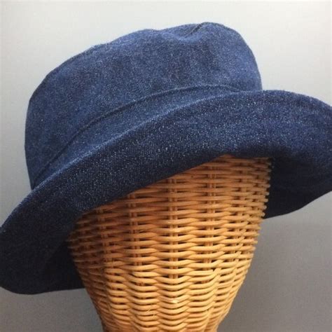 Denim Rolled Curled Brim Cloche Light Blue Summer Hat Etsy