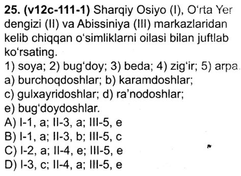 Sharqiy Osiyo I Orta Yer Dengizi Ii Va Abissiniya Iii Markazlar