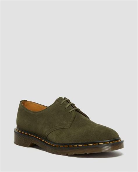 Dr Martens Buck Suede 1461 Made In England Oxford Shoes In Green For