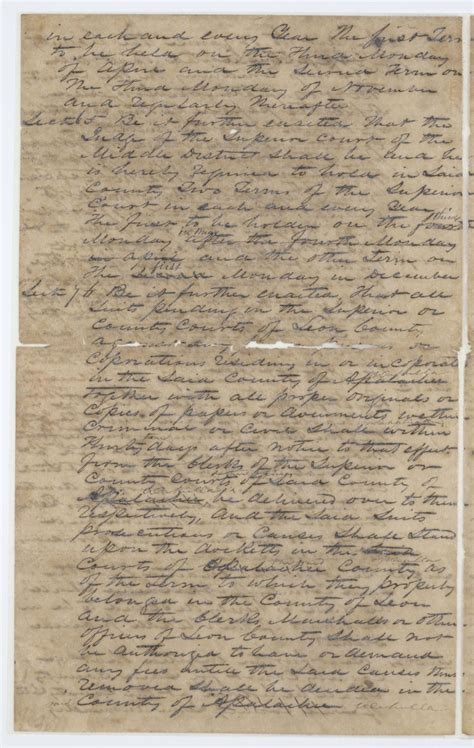 Florida Memory Draft Of An Act To Organize The County Of Wakulla 1843