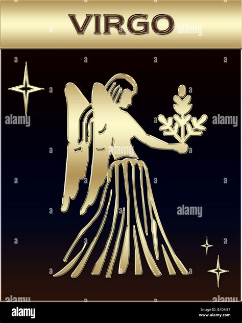 Symbole De La Vierge Signe Du Zodiaque Illustration Horoscope Banque De