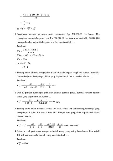 Soal Dan Pembahasan Statistika