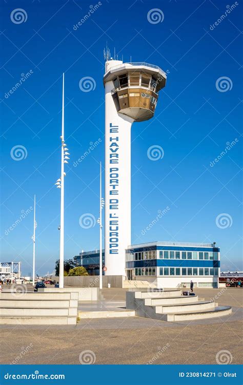 Kontrollturm Und Hafenmeisteramt Im Hafen Von Le Havre France