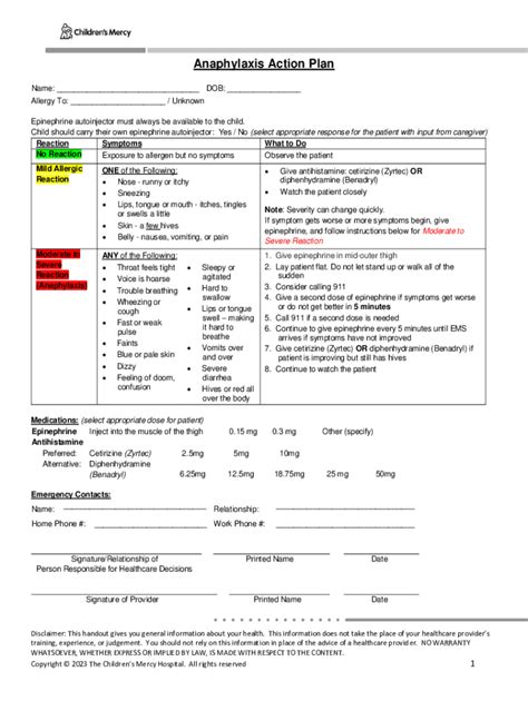 Fillable Online Epinephrine Auto Injector And Anaphylaxis Fax Email