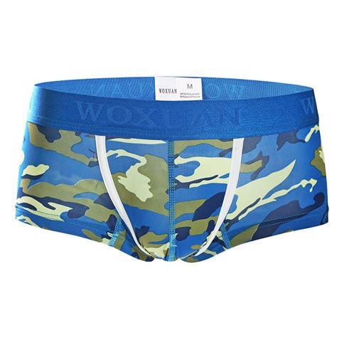 Men Camouflage Underwear Male Military Bulge Penis Pouch Boxers Shorts Gay Sexy Seamless Trunks