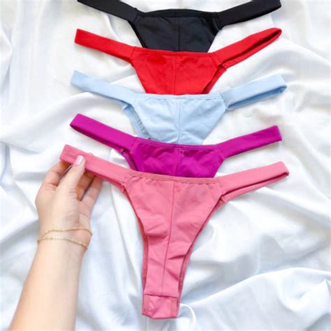 Kit C Unidades Calcinha Feminina Fio Dental Fio Duplo Lingerie Sexy Shopee Brasil