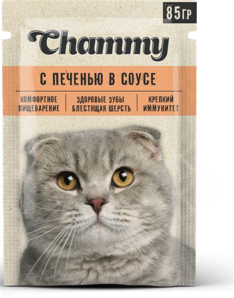 Корм для кошек Чамми с печенью в соусе 85г купить и получить в любом ...