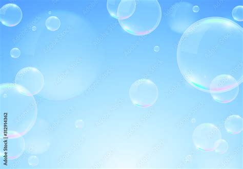 Soap Bubbles on Blue Background . Isolated Vector Design Stock Vector ...