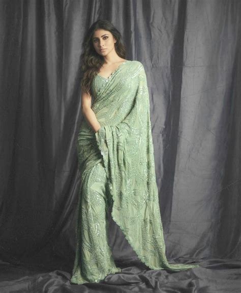 Mouni Roy Spreads The Love For Sarees Yet Again In Jade Green Saree By Nikita Gujral Bollywood