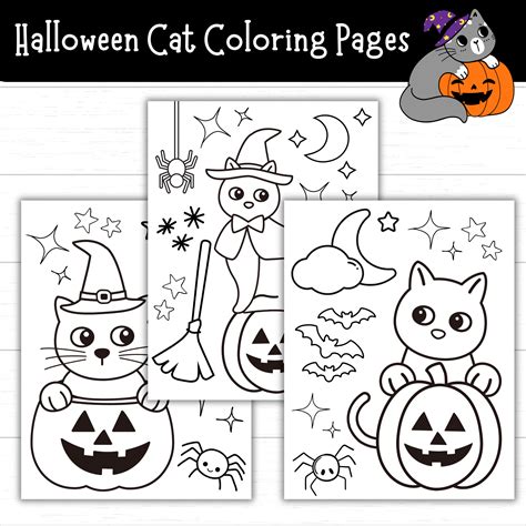 Halloween Black Cat Coloring Page 23,956 Chat Coloriage Stock Vectors