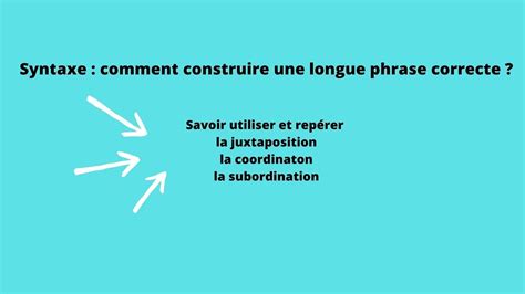 Syntaxe Comment Construire Une Longue Phrase Correcte Youtube