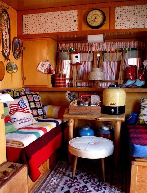 Upper cabinet over the bed, in front of the cab | Vintage camper ...