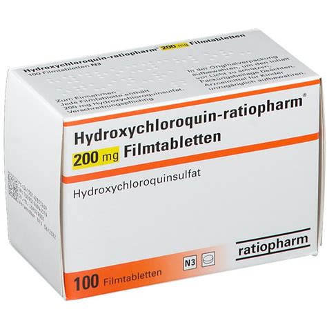 Hydroxychloroquin Ratiopharm 200 Mg 100 St Mit Dem E Rezept Kaufen