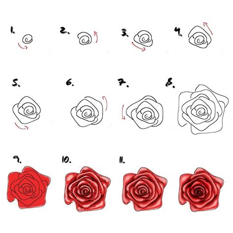 How To Draw A Rose Step By Step Tutorial