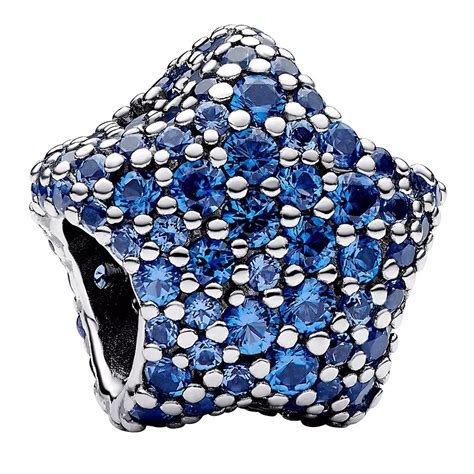 Pandora Star Sterling Silver Charm With Stellarcrystal Blue Ciondolo