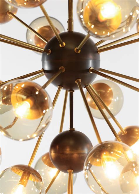 Grand Lustre Italien Moderne Globes En Verre Fum Galassia El