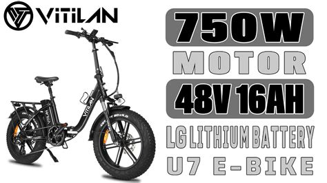 Vitilan U Fat Tire Folding Step Thru Electric Bicycle With W Motor