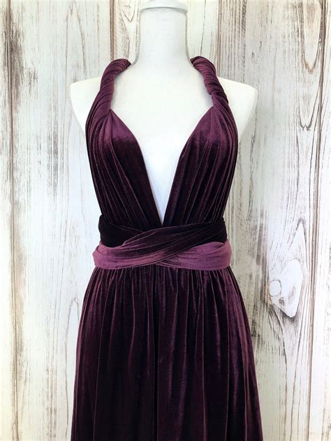 PLUM VELVET Infinity Dress Bridesmaids Dress Convertible Dress