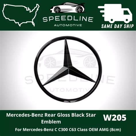 Embl Me De Coffre Mercedes W Noir Brillant Toile Classe C Pour