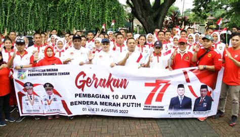 Semarak HUT RI Pemprov Sulteng Bagikan 10 Juta Bendera Merah Putih