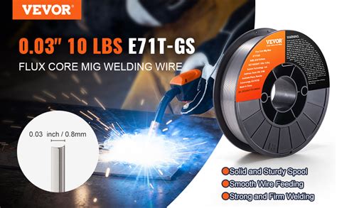 Vevor Flux Core Welding Wire E T Gs Inch Lbs Gasless Mild