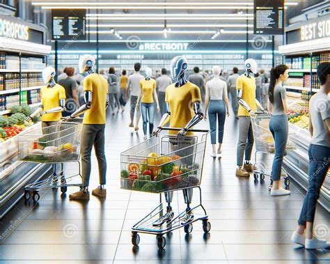 Futuristic Superstore Global Grocery Supply Chain Walmart Robotic