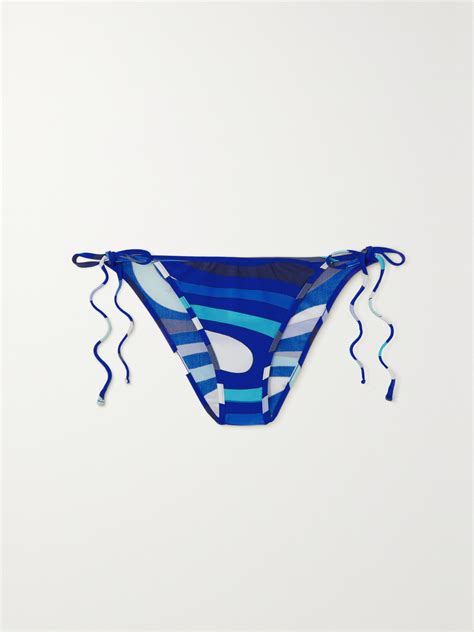 Pucci Marmo Print Bikini Bottom In Blue ModeSens