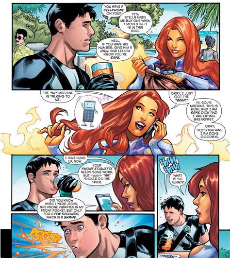 Why Starfire Loves Cellphones Dick Grayson Richard Grayson Robin