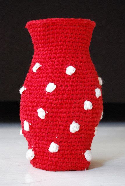 Stylish Dots Crochet Flower Vases Vibrant Home Decor