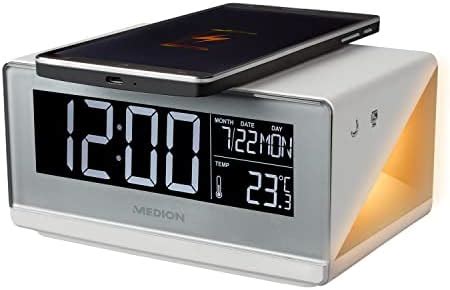 MEDION E75009 Wecker Mit Qi Ladefunktion Weckstation Ladestation