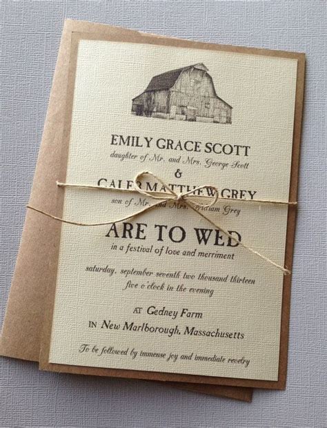 Barn Style Wedding Invitations