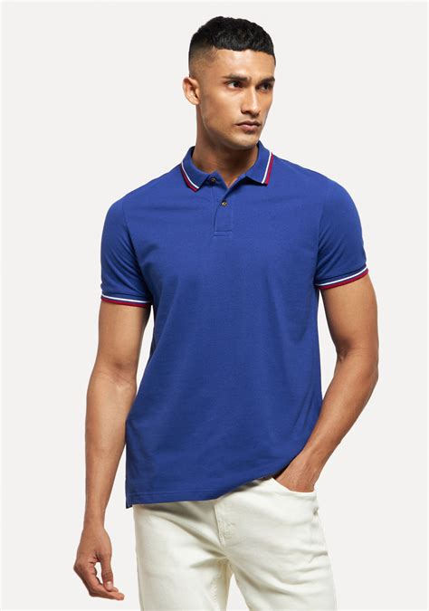 Buy Solid Polo T Shirt With Short Sleeves And Tipping Detail Splash Uae