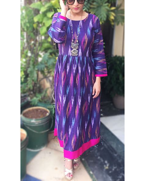 Purple Handwoven Ikat Dress By Dorii The Secret Label