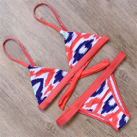 No Pad Halter Bandage Swimwear Swimsuit Bandeau Bikinis 2017 Thong Bikini Sets Summer Brazilian