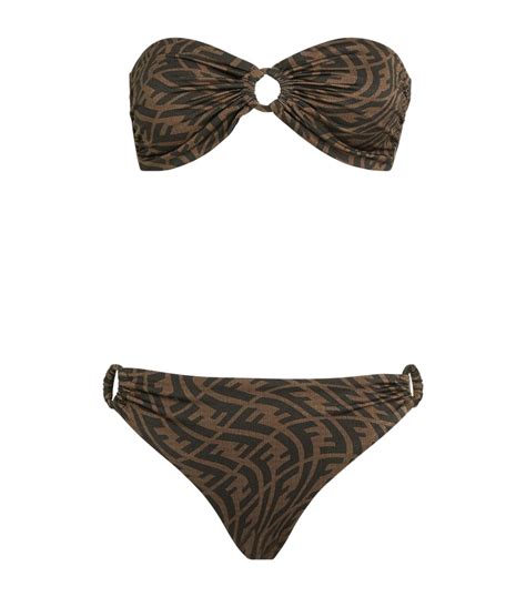 Fendi Blue Ff Bandeau Bikini Harrods Uk