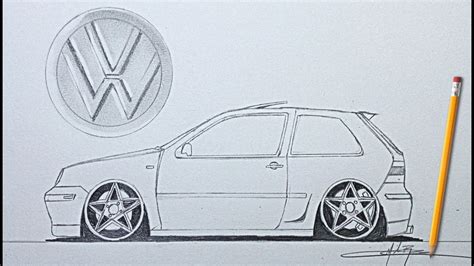 Como Dibujar Un Volkswagen Golf Mk4 Dibujo Facil Youtube