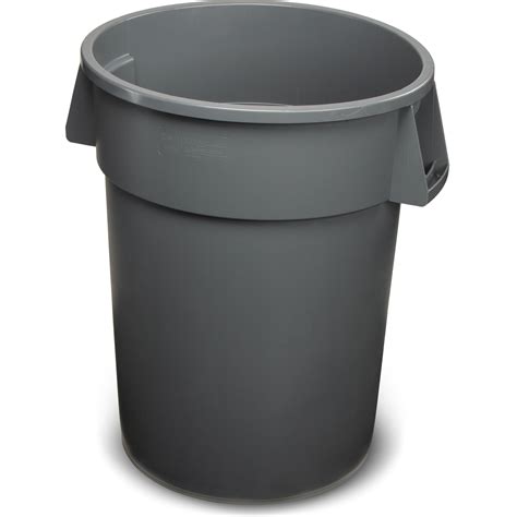 34104423 Bronco™ Round Waste Bin Trash Container 44 Gallon Gray