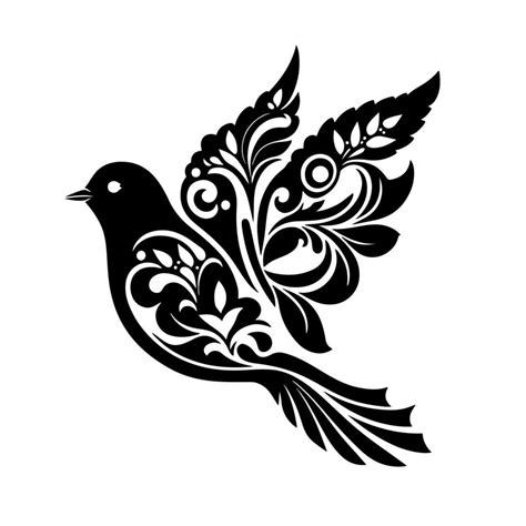 Dove of peace. Black and white vector illustration isolated on white ...