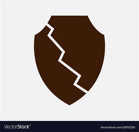 Broken Shield Icon Royalty Free Vector Image Vectorstock