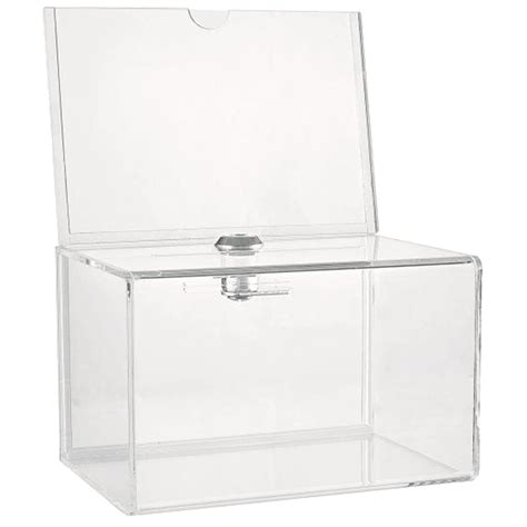 Clear Container Acrylic Ballot Box Secure Safe Suggestion Complaint