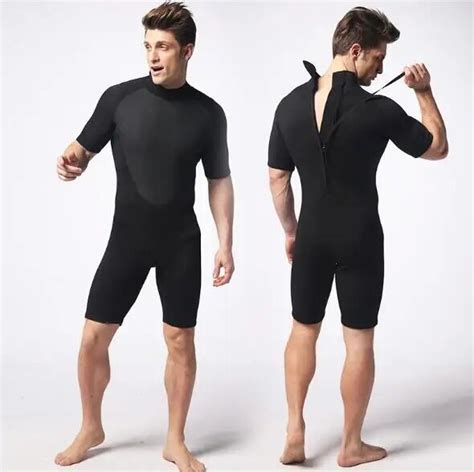 Mens One Piece Swimwear Short Sleeve Wetsuit 3mm Neoprene Wetsuit For