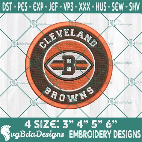 Cleveland Browns Logo Embroidery Designs NFL Team Logo Embroidered