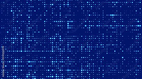 Digital vector blue matrix. Futuristic dots background. Cyber texture ...