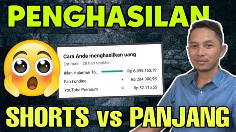 Besaran Mana Penghasilan Video Shorts Dengan Video Panjang YouTube