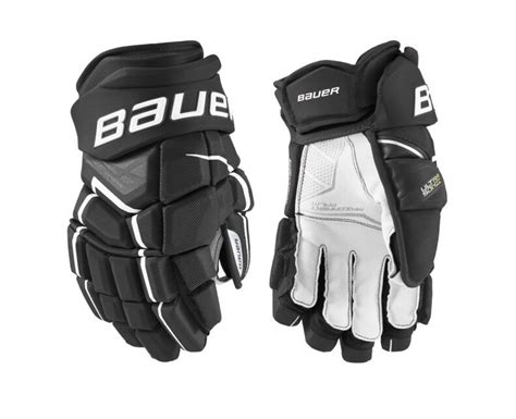 Bauer Supreme Ultrasonic Junior Hokeja Cimdi Melni Un Balti Cimdi