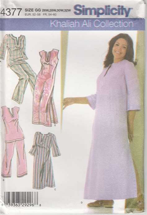 Nightgown Pattern Pajama Top Pants Plus Size 26w 28w 30w 32w