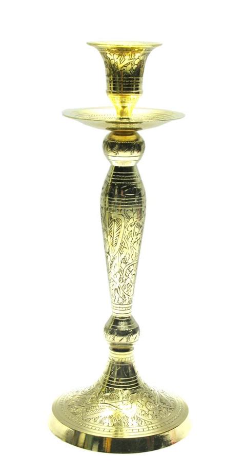 Buy Skywalker Hand Crafted Metal Brass Candle Stand With Bidri Nakkashi